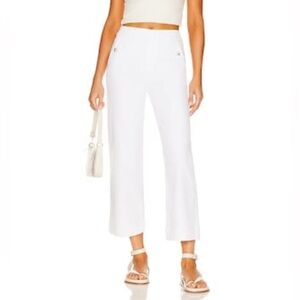 Spanx Stretch Twill Cropped Wide Leg Pant in Bright White size L NWT